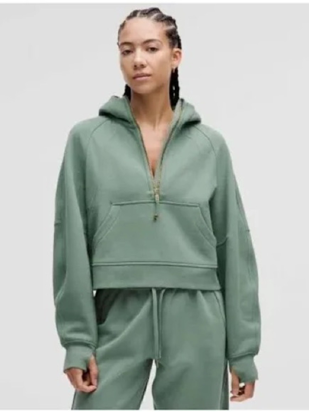 Lululemon Cropped Scuba Cropped Half-Zip Hoodie in Crater Blue - Women XS/S
